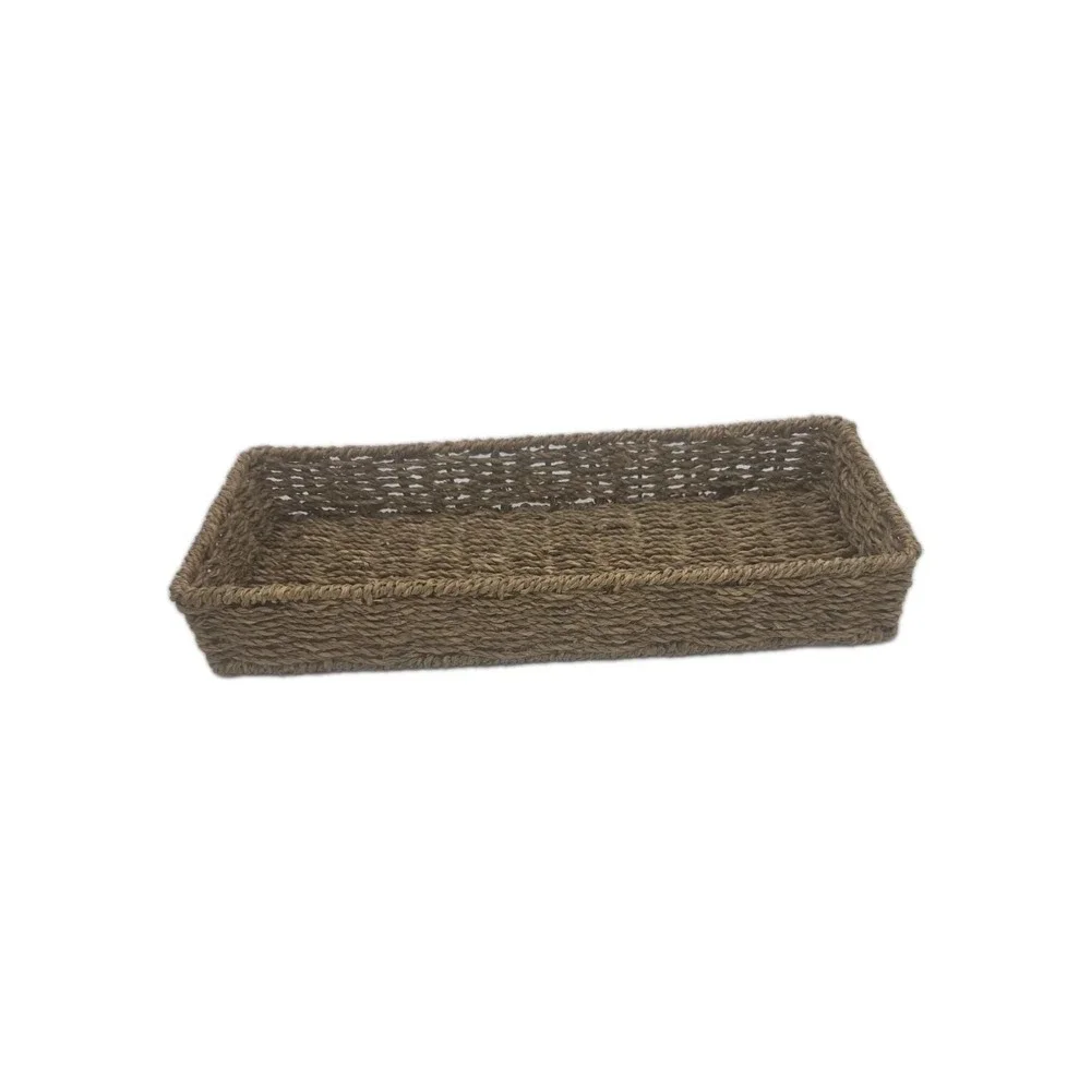 Natural Seagrass Storage Baskets, Rectangle Tray, Container, Toilet Top Tray